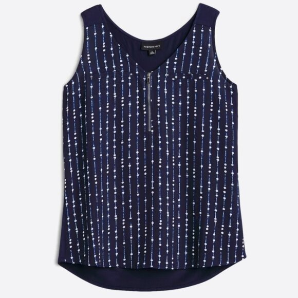 Fortune & Ivy Lighton Zip Detail Mixed Material Blouse - Picture 5 of 9